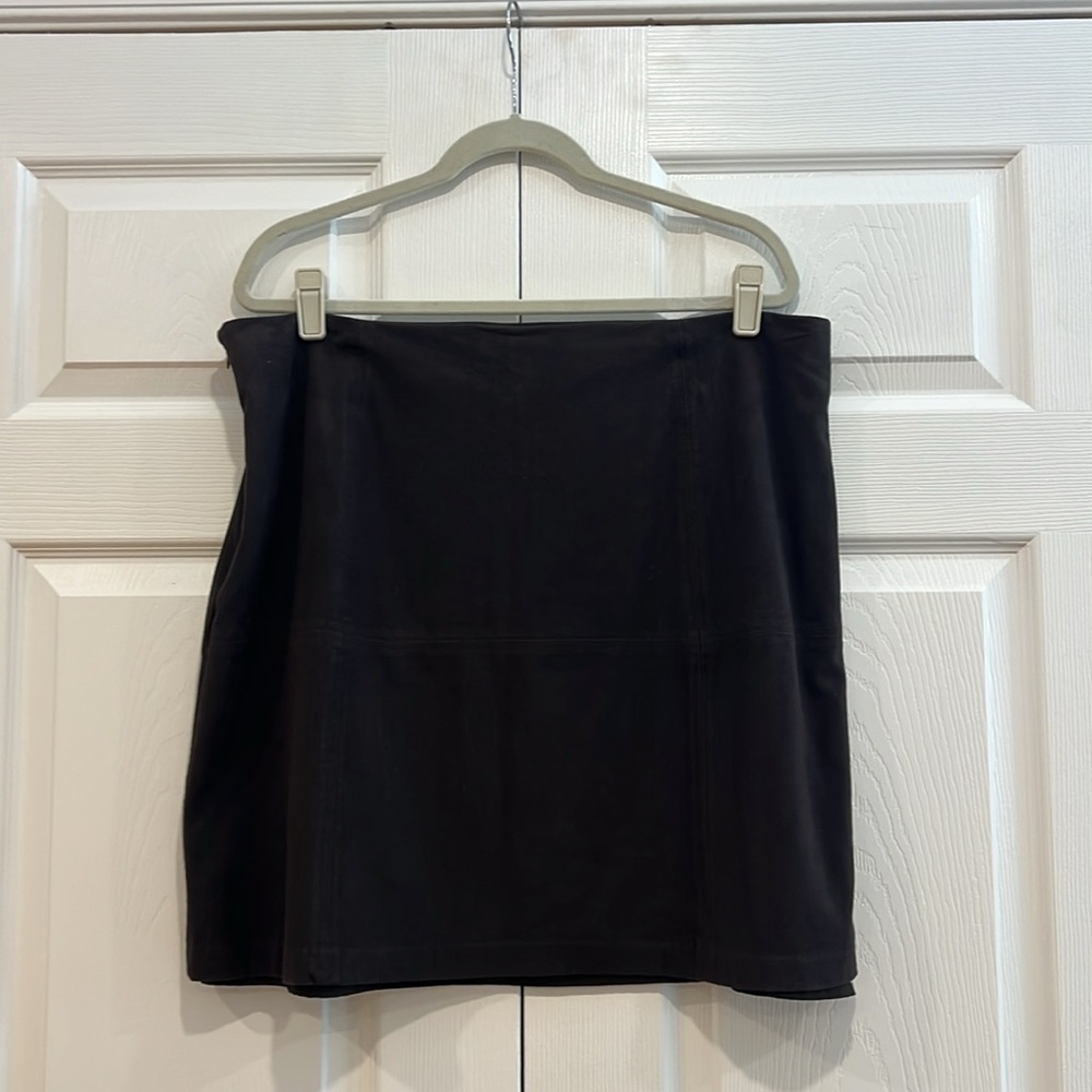 J. Jill Suede Feel Mini Skirt Walnut Brown Womens Size 14